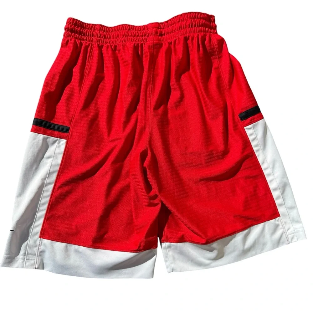 Nike Men’s Red and White Basketball Shorts Size Medium